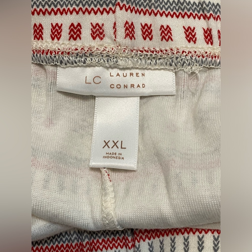 Lauren Conrad Women's  Christmas Holiday pajama XXL red white gray plus size - Picture 5 of 6